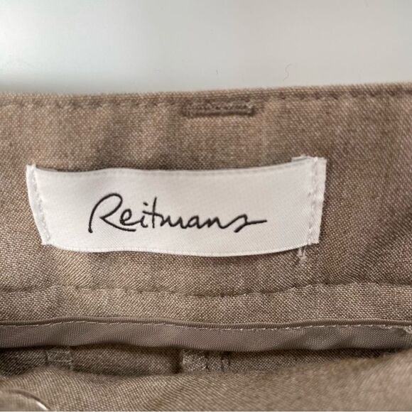 [13] Reitman’s Creme/Tan Structured Wide Leg Trousers Women’s Career Pant - Picture 13 of 14